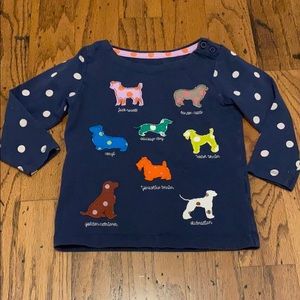 Mini boden 1.5-2 year dog appliqué shirt